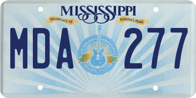 MS license plate MDA277