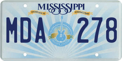 MS license plate MDA278