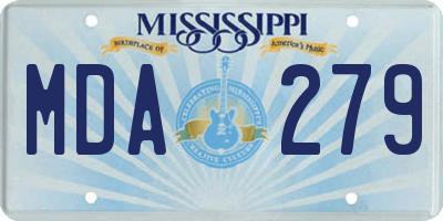MS license plate MDA279