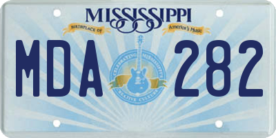 MS license plate MDA282