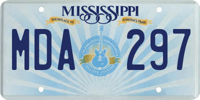 MS license plate MDA297