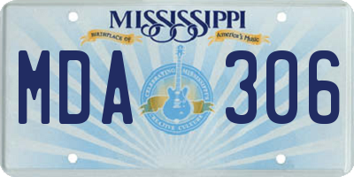 MS license plate MDA306