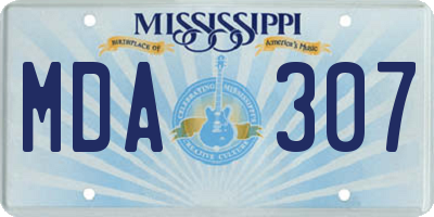 MS license plate MDA307