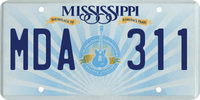 MS license plate MDA311