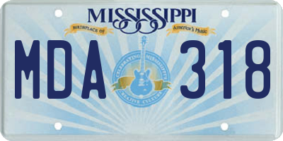 MS license plate MDA318