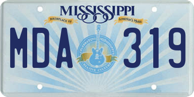 MS license plate MDA319