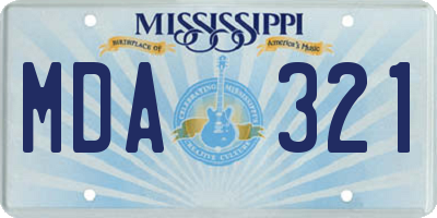 MS license plate MDA321