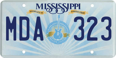MS license plate MDA323