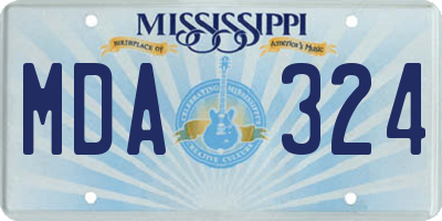 MS license plate MDA324