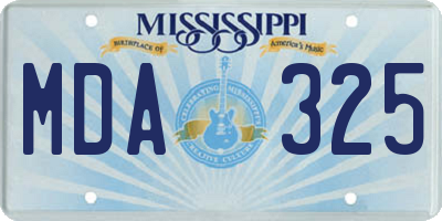 MS license plate MDA325