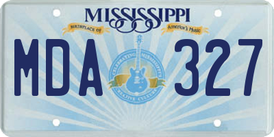 MS license plate MDA327