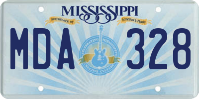 MS license plate MDA328