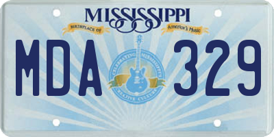 MS license plate MDA329