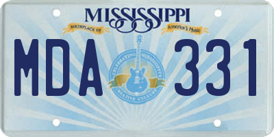 MS license plate MDA331