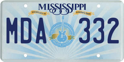 MS license plate MDA332