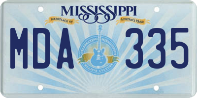 MS license plate MDA335