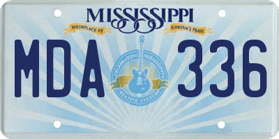 MS license plate MDA336