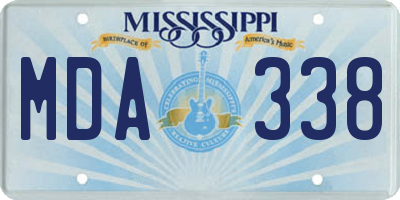 MS license plate MDA338