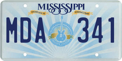 MS license plate MDA341