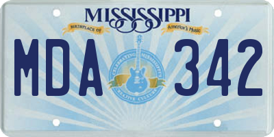 MS license plate MDA342