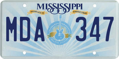 MS license plate MDA347