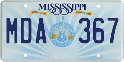 MS license plate MDA367
