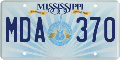 MS license plate MDA370