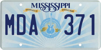 MS license plate MDA371