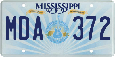 MS license plate MDA372