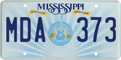 MS license plate MDA373