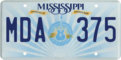 MS license plate MDA375