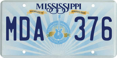 MS license plate MDA376