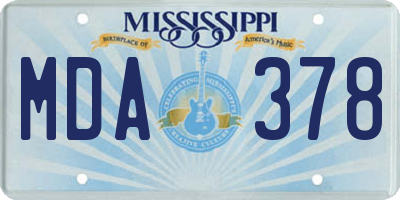 MS license plate MDA378