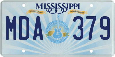 MS license plate MDA379