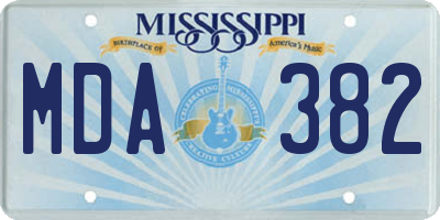 MS license plate MDA382