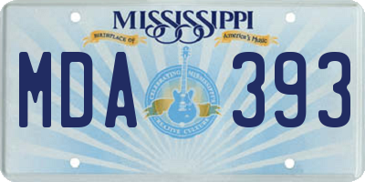 MS license plate MDA393