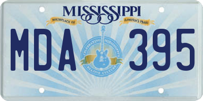 MS license plate MDA395