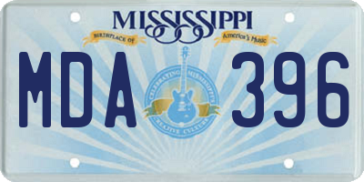 MS license plate MDA396