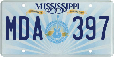 MS license plate MDA397