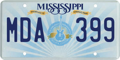 MS license plate MDA399