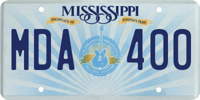 MS license plate MDA400