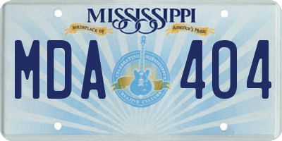 MS license plate MDA404