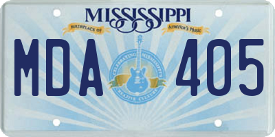 MS license plate MDA405