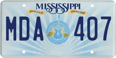 MS license plate MDA407