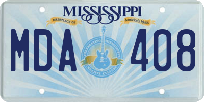 MS license plate MDA408