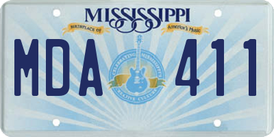 MS license plate MDA411
