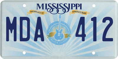MS license plate MDA412