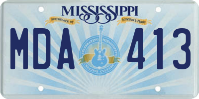 MS license plate MDA413