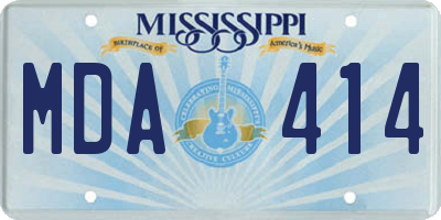 MS license plate MDA414