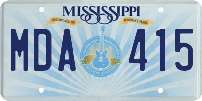 MS license plate MDA415